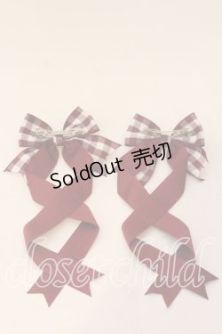 画像2: LOTUS ribbon / ツインテールリボンバレッタ  ワイングログラン×ギンガム O-25-12-26-091-EL-ZA-IG-OS