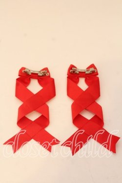 画像2: LOTUS ribbon / ツインテールリボンバレッタ  アカ O-25-12-26-092-EL-ZA-IG-OS
