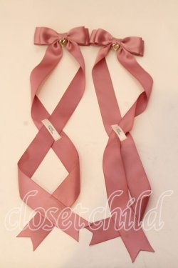 画像1: LOTUS ribbon / ツインテールリボンバレッタ  濃ピンク ハートチャーム O-25-12-26-094-EL-ZA-IG-OS