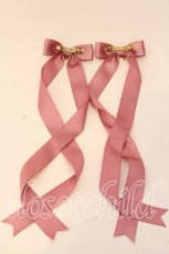画像2: LOTUS ribbon / ツインテールリボンバレッタ  濃ピンク ハートチャーム O-25-12-26-094-EL-ZA-IG-ZT432-F003 (2)