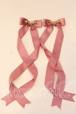 画像2: LOTUS ribbon / ツインテールリボンバレッタ  濃ピンク ハートチャーム O-25-12-26-094-EL-ZA-IG-OS