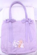 m petit by misako / ラビットベアプリントトートバッグ  ラベンダー O-25-12-26-1046-LO-BG-OW-OS