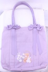 画像1: m petit by misako / ラビットベアプリントトートバッグ  ラベンダー O-25-12-26-1046-LO-BG-OW-ZT308 (1)
