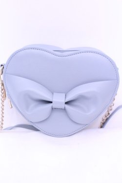 画像1: m petit by misako / ハートポシェット  サックス O-25-12-26-1050-0-BG-OW-OS