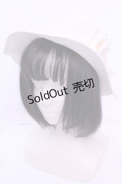 画像1: m petit by misako / TT*AMPLリボンカンカン帽 57.5ｃｍ アイボリー O-25-12-26-1006-LO-AC-OW-ZT087