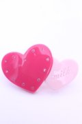 MILK / ダブルハートバレッタ  ピンク×濃ピンク O-25-12-26-1072-ML-AC-OW-OS