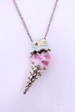 画像1: MILK / アイスクリームネックレス  ピンク×ミントブルー O-25-12-26-1078-ML-AC-OW-OS