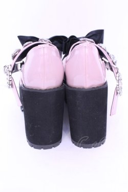 画像3: DearMyLove / キラキラビジューリボン厚底ローファー 23.0ｃｍ ピンク O-25-12-26-1081-EL-SH-OW-OS