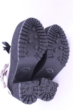 画像4: DearMyLove / キラキラビジューリボン厚底ローファー 23.0ｃｍ ピンク O-25-12-26-1081-EL-SH-OW-OS