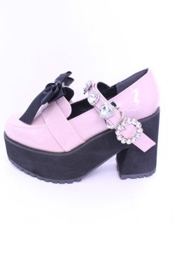 画像6: DearMyLove / キラキラビジューリボン厚底ローファー 23.0ｃｍ ピンク O-25-12-26-1081-EL-SH-OW-OS