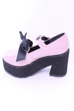 画像8: DearMyLove / キラキラビジューリボン厚底ローファー 23.0ｃｍ ピンク O-25-12-26-1081-EL-SH-OW-OS