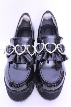 画像2: DearMyLove / キラキラストーンバックル厚底ローファー 23.5ｃｍ クロ O-25-12-26-1082-EL-SH-OW-OS