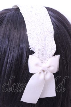 画像2: m petit by misako / レースリボンカチューシャ  アイボリー O-25-12-26-1010-LO-AC-OW-OS
