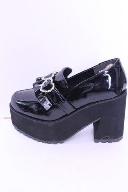 画像6: DearMyLove / キラキラストーンバックル厚底ローファー 23.5ｃｍ クロ O-25-12-26-1082-EL-SH-OW-OS