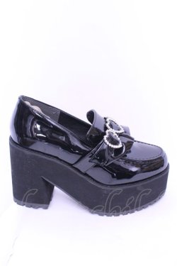 画像7: DearMyLove / キラキラストーンバックル厚底ローファー 23.5ｃｍ クロ O-25-12-26-1082-EL-SH-OW-OS