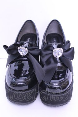 画像2: DearMyLove / ビジューリボン厚底ローファー 23.0ｃｍ クロ O-25-12-26-1083-EL-SH-OW-OS