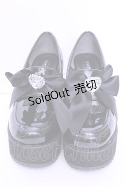 画像2: DearMyLove / ビジューリボン厚底ローファー 23.0ｃｍ クロ O-25-12-26-1083-EL-SH-OW-OS