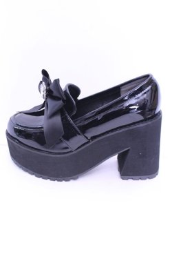 画像6: DearMyLove / ビジューリボン厚底ローファー 23.0ｃｍ クロ O-25-12-26-1083-EL-SH-OW-OS