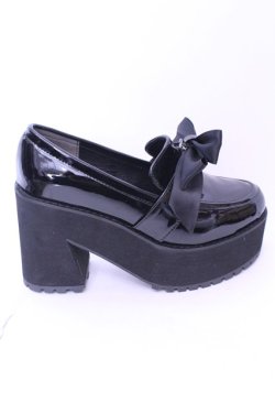 画像7: DearMyLove / ビジューリボン厚底ローファー 23.0ｃｍ クロ O-25-12-26-1083-EL-SH-OW-OS