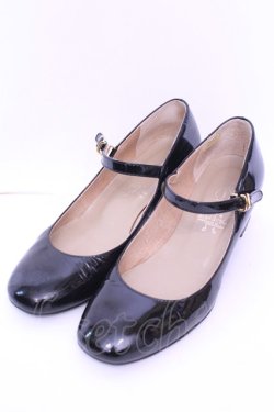 画像1: あしながおじさん / エナメルパンプス 23.5ｃｍ クロ O-25-12-26-1011-PU-SH-OW-OS