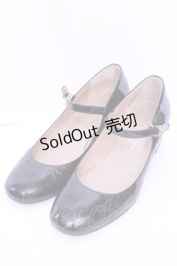 画像1: あしながおじさん / エナメルパンプス 23.5ｃｍ クロ O-25-12-26-1011-PU-SH-OW-ZT088