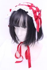 画像1: axes femme kawaii / トーションレースヘッドドレス  オフ×アカ O-25-12-26-1013-AX-AC-IG-ZT485-F003 (1)