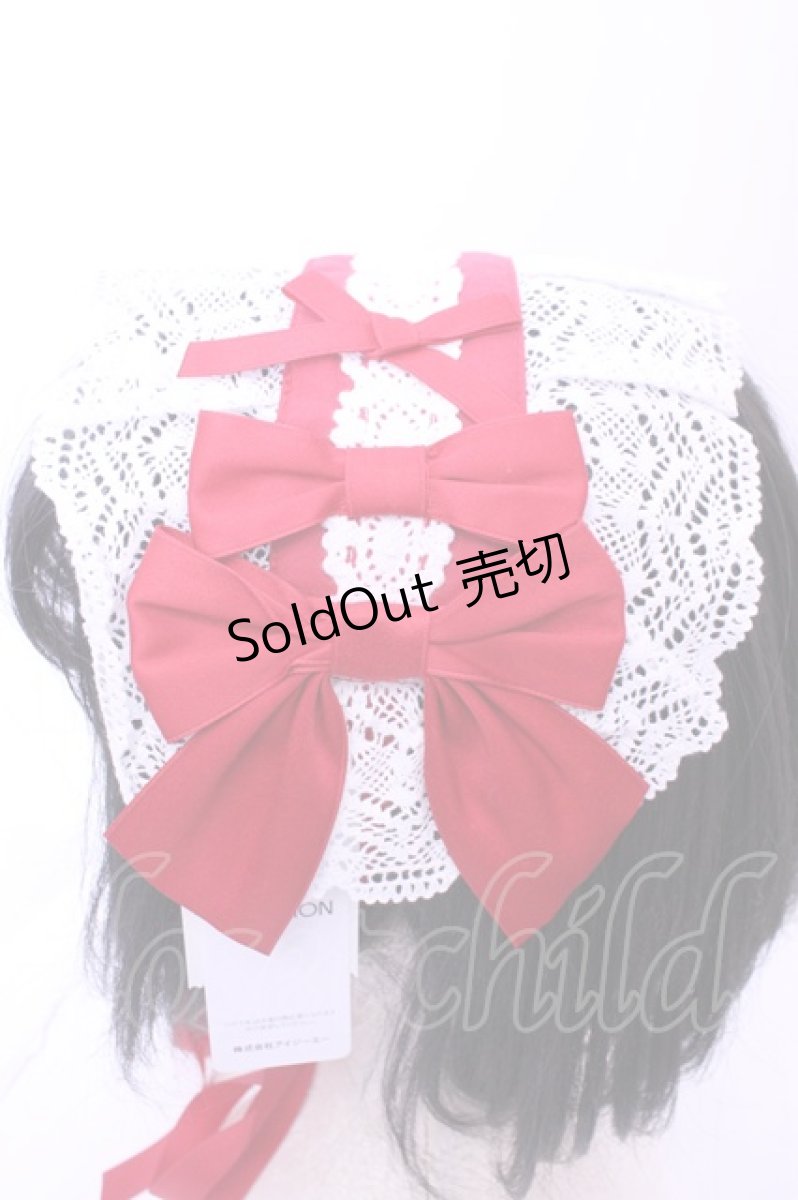 画像2: axes femme kawaii / トーションレースヘッドドレス  オフ×アカ O-25-12-26-1013-AX-AC-IG-ZH (2)