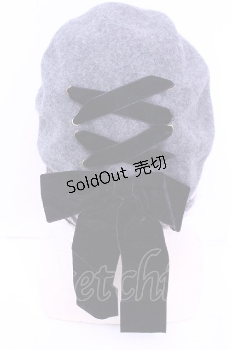 画像2: m petit by misako / サンリオキャラクターズコラボ クロミ リボンベレー  グレーｘブラック O-25-12-26-1017-LO-AC-YM-ZT424 (2)