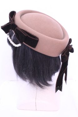 画像2: ALICE and the PIRATES / パールリボントーク帽  ブラウン系 O-25-12-26-1018-PA-AC-IG-OS