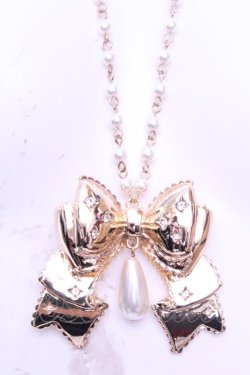 画像1: axes femme kawaii / リボンネックレス  ゴールド O-25-12-26-1003-AX-AC-IG-OS