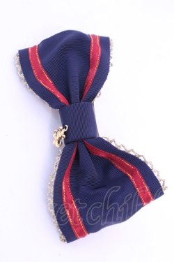 画像1: Angelic Pretty / 百合の紋章グログランバレッタ  ネイビー O-25-12-26-1029-AP-AC-IG-OS