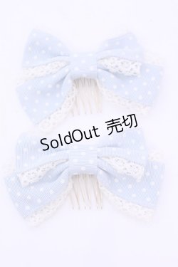 画像1: Innocent World / 水玉リボンコーム  サックス O-25-12-26-1032-IW-AC-IG-ZT0104R