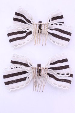 画像2: Innocent World / ケミカルレースストライプコーム  アイボリー×ブラウン O-25-12-26-1033-IW-AC-IG-OS