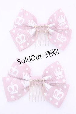 画像2: Innocent World / 王冠リボンコーム  ピンク O-25-12-26-1035-IW-AC-IG-OS