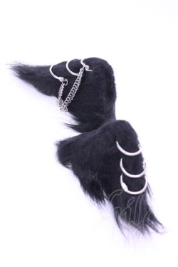 画像1: ililil / CV Select猫耳ヘアピン  ブラック×シルバー O-25-12-26-1036-PU-AC-IG-OS