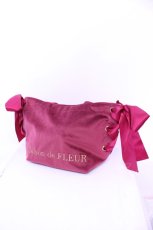 画像1: Maison de FLEUR / ベロアサイドリボントートバッグ  ワイン O-25-12-26-1041-LO-BG-OW-ZT170 (1)