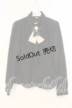 画像1: axes femme / カメオタイ付きブラウス M クロ O-25-12-29-037-AX-BL-OW-OS