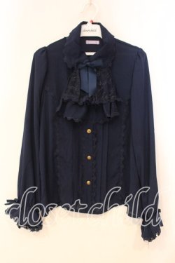 画像1: axes femme kawaii / 3wayジャボ付きブラウス M ネイビー O-25-12-29-038-AX-BL-OW-OS