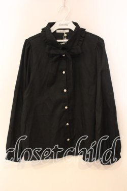 画像1: mouth valley / タイ付きブラウス M クロ O-25-12-29-042-0-BL-OW-OS