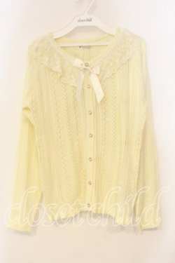 画像1: axes femme / フリルレースニットカーディガン F キナリ O-25-12-29-045-AX-TO-OW-OS