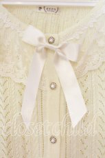 画像2: axes femme / フリルレースニットカーディガン F キナリ O-25-12-29-045-AX-TO-OW-ZT399 (2)