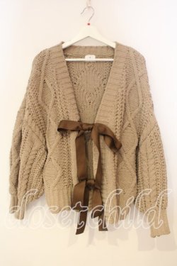 画像1: merry jenny / ざくざくリボンニットカーディガン F ブラウン O-25-12-29-048-LO-TO-OW-OS