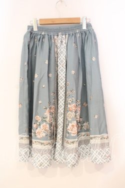 画像2: axes femme / バラスカーフ柄スカート M グリーン O-25-12-29-049-AX-SK-OW-OS