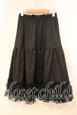 画像3: axes femme kawaii / レースフリルミディペチスカート M クロ O-25-12-29-051-AX-SK-OW-OS