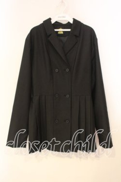 画像1: LISTEN FLAVOR / トレンチ風プリーツジャケット  ブラック O-25-12-29-054-PU-JA-OW-OS