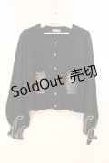 axes femme kawaii / 猫会ニットカーデ M クロ O-25-12-29-057-AX-TO-OW-OS