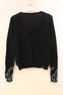 画像2: axes femme / サテンリボンニットカーディガン M クロ O-25-12-29-060-AX-TO-OW-OS