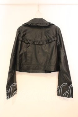 画像3: axes femme kawaii / フリル合皮ライダース  クロ O-25-12-29-064-AX-JA-IG-OS