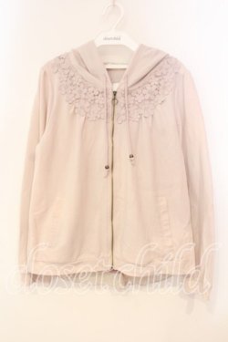 画像1: axes femme / バックシャンレースパーカー M ピンクベージュ O-25-12-29-069-AX-TO-IG-OS