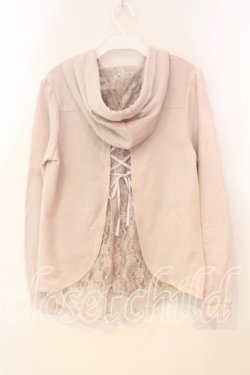 画像2: axes femme / バックシャンレースパーカー M ピンクベージュ O-25-12-29-069-AX-TO-IG-OS